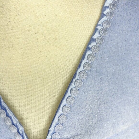 Oscar De La Renta Ladies S/M Baby Blue Plush Full Zip Lg Sleeve Robe Housecoat - Picture 3 of 10